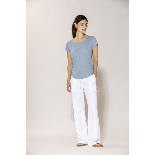Luca Linen Trousers white Blue Sportswear