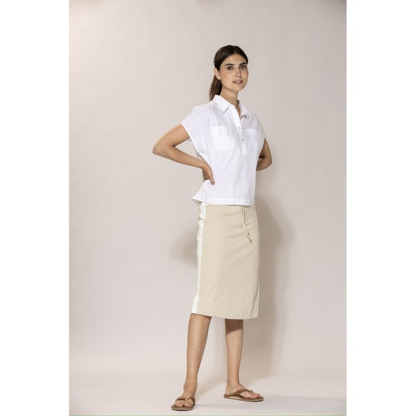 Lisbeth Short Linen Shirt white Blue Sportswear