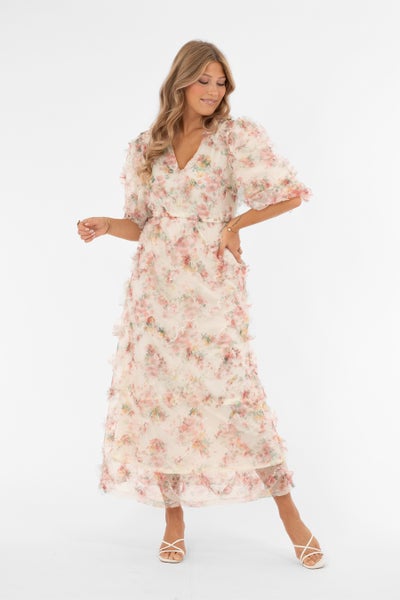 Alvah Dress Buttercream/Rose Capri Collection