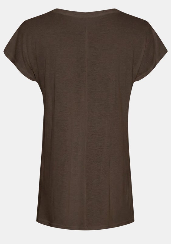 Nugga V-Neck T-Shirt Dark brown I Say
