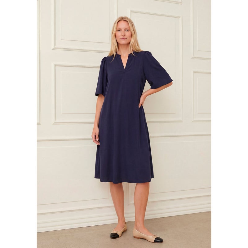 Sigga Poplin Dress Navy I Say