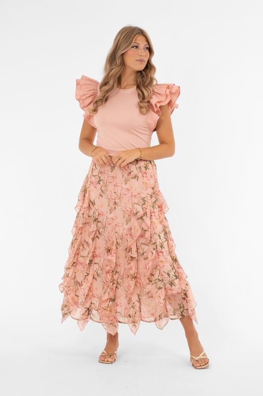 Blossom skirt Powder Pink Rose Capri Collection