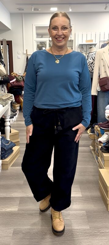 Cord solid trouser Black Orientique