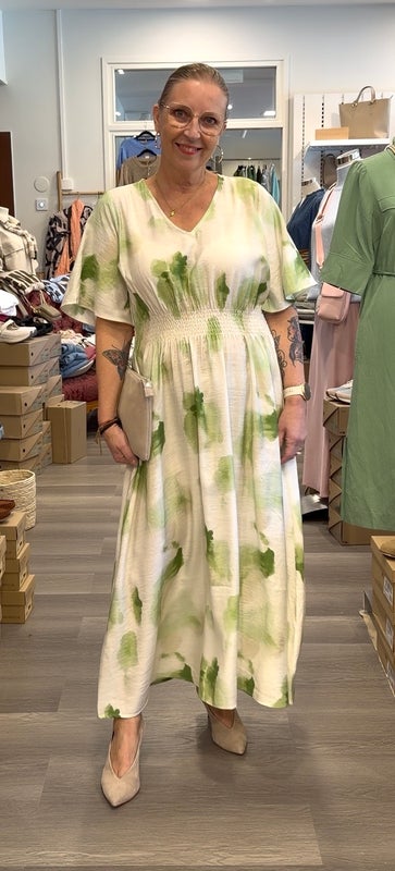 Ane stretch dress Green Watercolor I Say