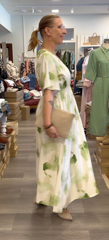 Ane stretch dress Green Watercolor I Say